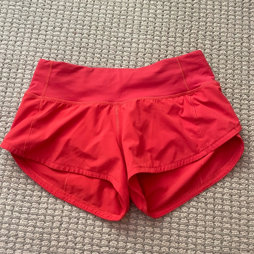 lululemon Speed Up Low-Rise Lined Short 2.5” Carnation Red Size 0